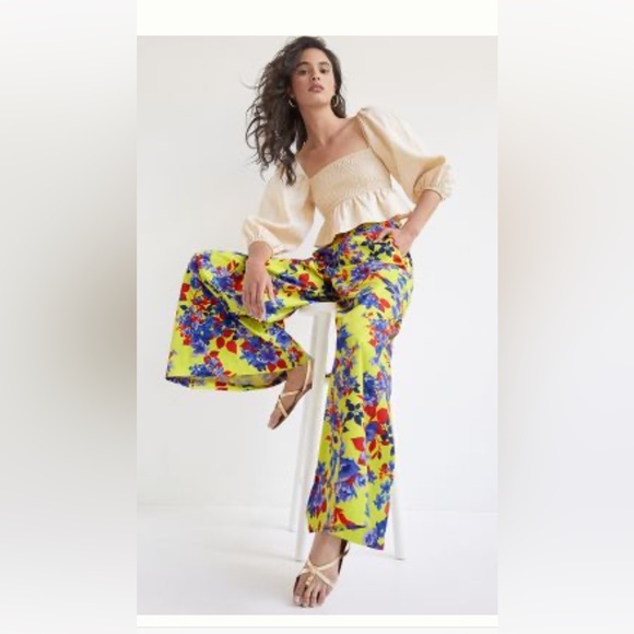 FLORAL WIDE-LEG PANTS by hutch from Anthropologie - Picture 1 of 6